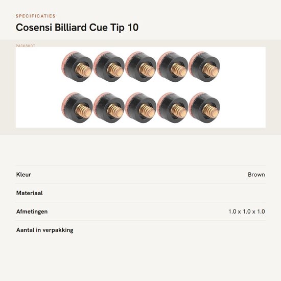 Dailygoody - Billiard Cue Tip - 10 Stuks - Hoogwaardige vervangtips - 10 mm - Billiard Accessoires - Perfect voor biljartliefhebbers van Merkloos — afbeelding 3