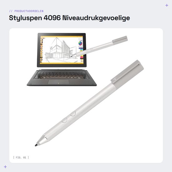Dailygoods- Styluspen 4096 Niveaus Druksensitiviteit - Digitale Pen - Universele Pen - Touchscreen Pen - Geschikt voor iPad - Compatibel met Tablets — afbeelding 4
