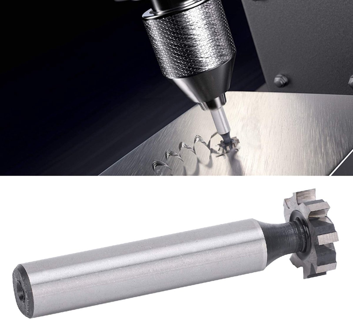 Dailygoods- Sleuffrees HSS - Metrische T-railsleuffrees - Frezen van Staal/Aluminium/Koper/IJzer - Breedte Lemmet 4 mm - Diameter 16 mm - Duurzaam Snel Staal