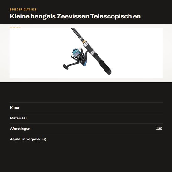 Dailygoods- Hengel 1,2 meter - Telescopische Hengel - Zeevissen - Kunststof - Lichtgewicht 81 gram - Geschikt voor draaiende visstechniek - Vishengel van Dailygoods — afbeelding 2