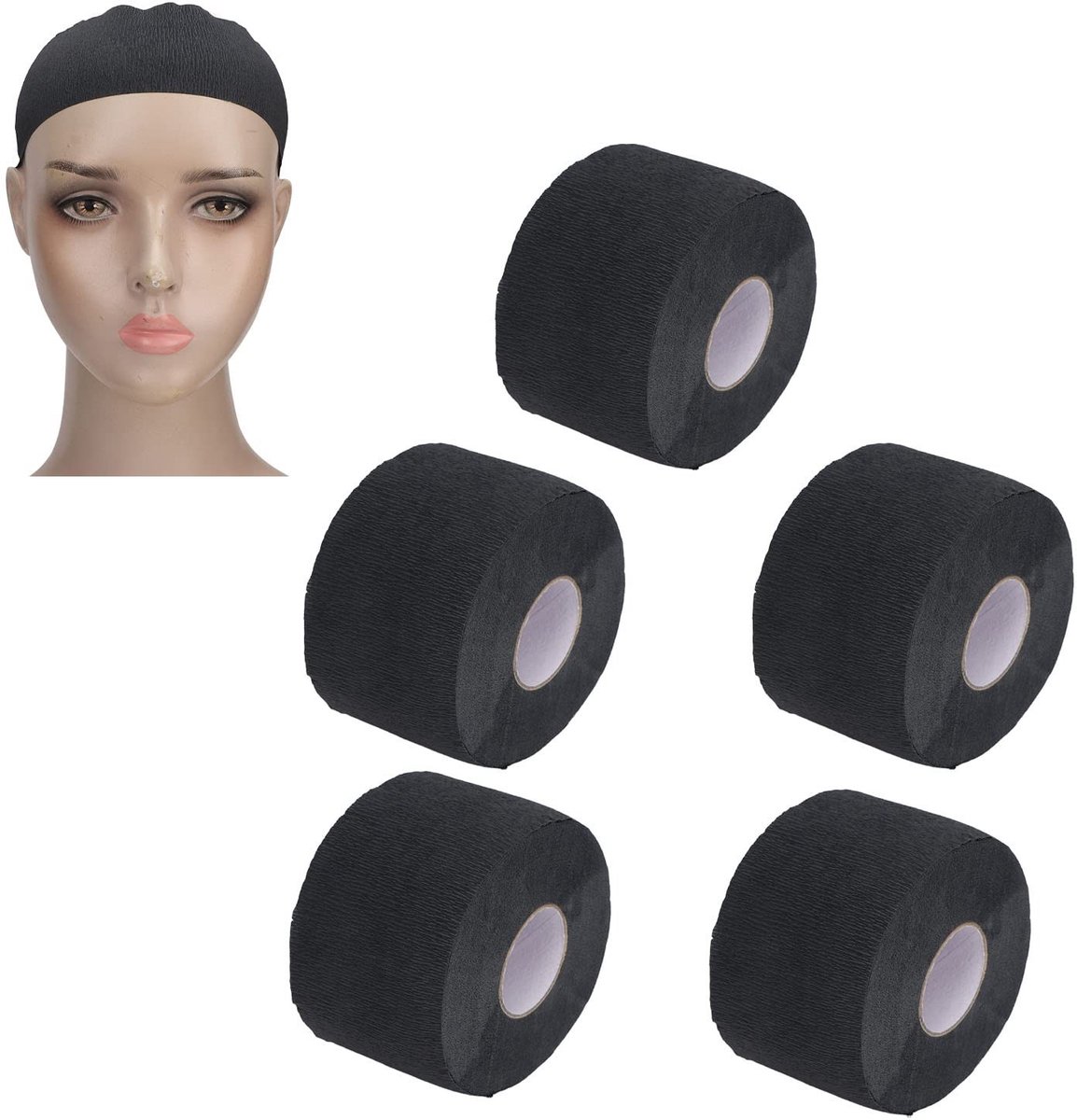 Dailygoods- Nekstrip Wegwerp 100 Vellen - Professioneel Kappershalsstrips - Rekbaar Papier - Voorkomt Haarbreuk - Waterdicht - 5 Rollen - Halsstrip