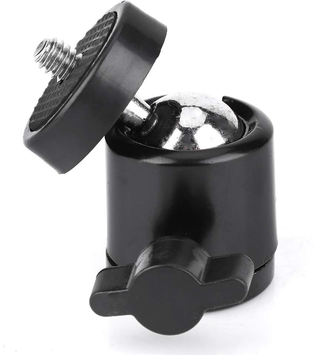 Dailygoods- Balhoofd Lichtgewicht - Klein Formaat - Aluminiumlegering - Zwart Oxidatieproces - Draagbaar - Stevig en Duurzaam - Statiefkop