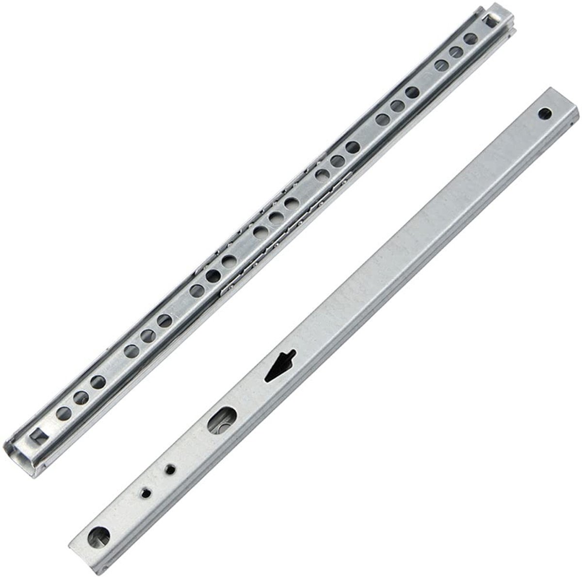 Dailygoods- Ladegeleiders Bodemmontage - Stalen Ladegeleiders - 2 Stuks - Glijdrails - Ball Bearings - Afmetingen 246x17x10mm - Ladegeleider