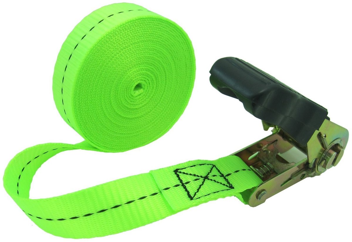 Dailygoods- Spanband met Ratel 1.700 lbs - Sjorband - Spanbanden 196 inch - Lichtgewicht - Schokbestendig - Polyestervezel Materiaal