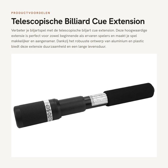 Dailygoods- Biljartkeu Verlenging 32 cm - Telescopische Poolverlenger - Snooker Verlengstuk - Professionele Accessoires - Hoogwaardige Kwaliteit - Poolkeu van Dailygoods — afbeelding 5