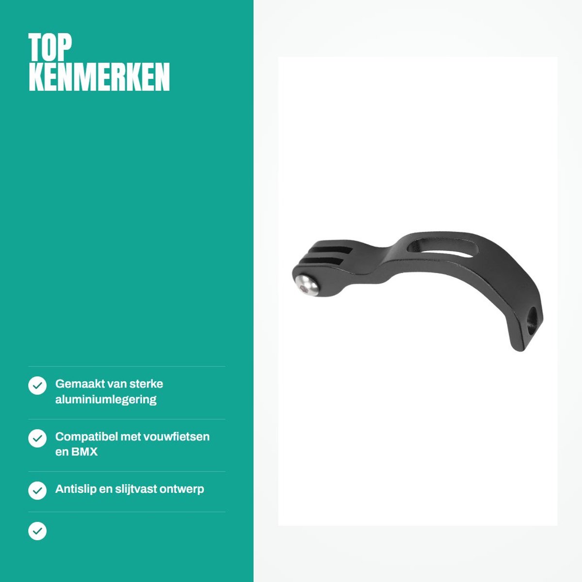Byshayne- Fietskoplamphouder Aluminiumlegering - Universele Bevestiging - Antislip - Lichtgewicht - Slijtvast - Compatibel met CATEYE/Ace/DOP - Fietslichtstandaard