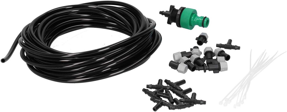 Dailygoods- Mistkit 10 m - Automatisch Bewateringssysteem - Vernevelingseffect - Sproeibereik - Ingebouwde Filterzeef - Geschikt voor Broeikas - Irrigatiesysteem