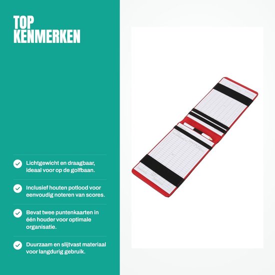 Dailygoods- Scorecardhouder met Houten Potlood - Golf Accessoires - PU Leer - Ergonomisch Ontwerp - Inclusief Scorekaarten - Duurzaam en Praktisch - Golfaccessoires van Dailygoods — afbeelding 5