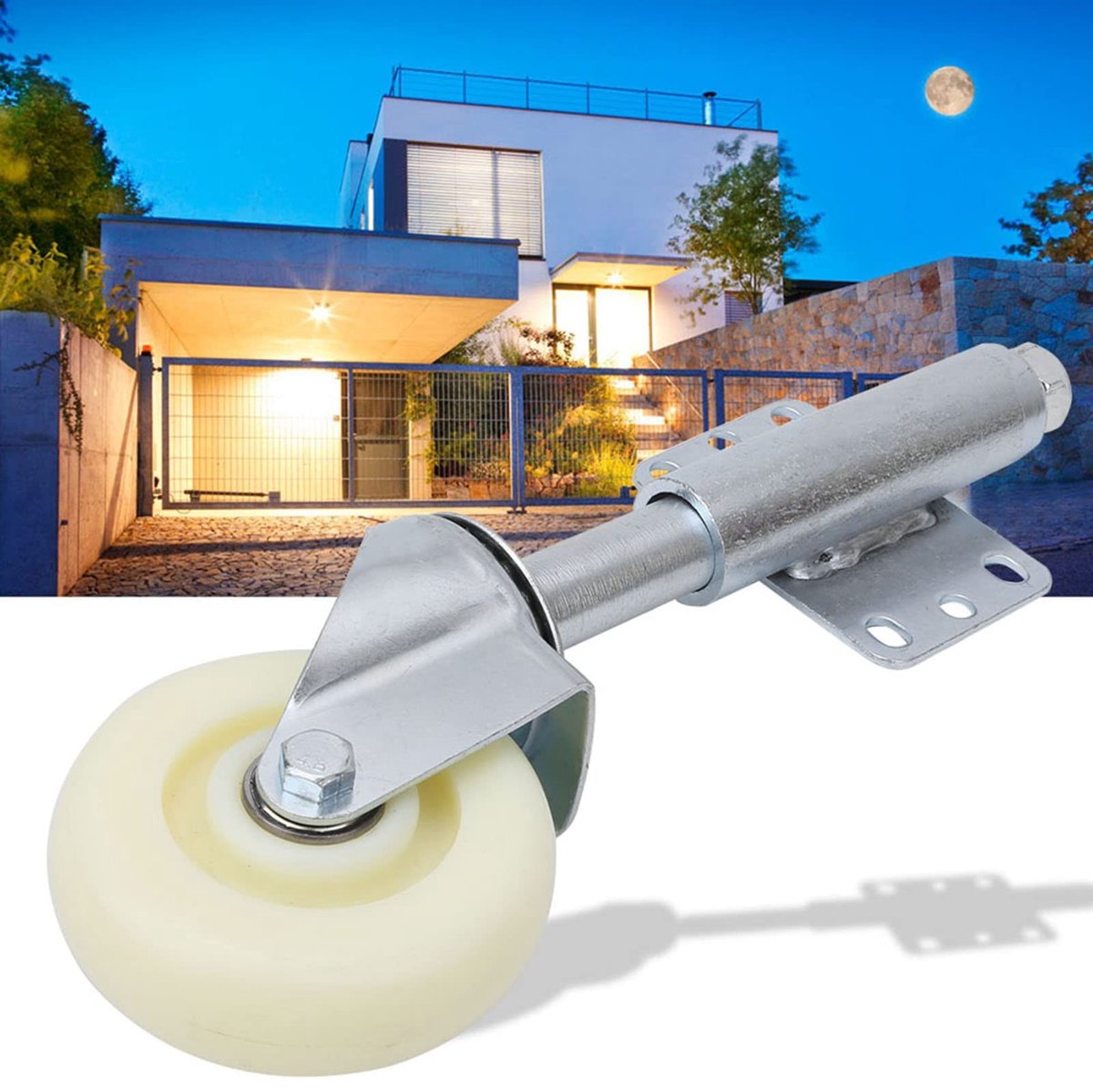 Dailygoods- Draaipoortwiel 100 mm - Veerbelast Design - Zwenkwiel 360° Draaibaar - Heavy Duty 120 kg Laadvermogen - Robuust Nylon/Metaal - Schokdemping - Poortwiel
