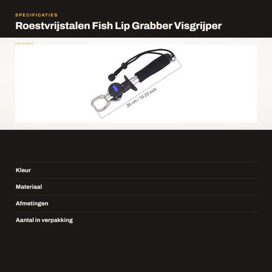 Dailygoody - Roestvrijstalen Fish Lip Grabber - Visgrijper met weegschaal - Handig en ergonomisch - 15 kg weegcapaciteit - Perfect voor vissers - Incl.. van Merkloos — afbeelding 3