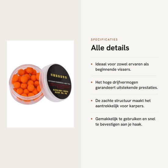 MTTproducts- Pop Up Boilies 30 Stuks - Zachte Pellets - Schuim - Hoog Drijfvermogen - Drijvend Aas - Karpers vissen - Karperaas van Mttproducts — afbeelding 2