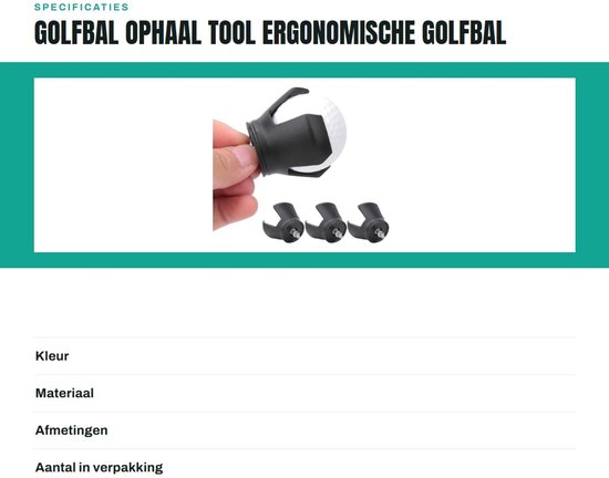 Byshayne- Golfbalophaler Ergonomisch Ontwerp - 3-Poots Grijper - Antislip Zuignap - Kunststof - Betrouwbare Constructie - Eenvoudig in Gebruik - Golfbalgrijper van Byshayne — afbeelding 3