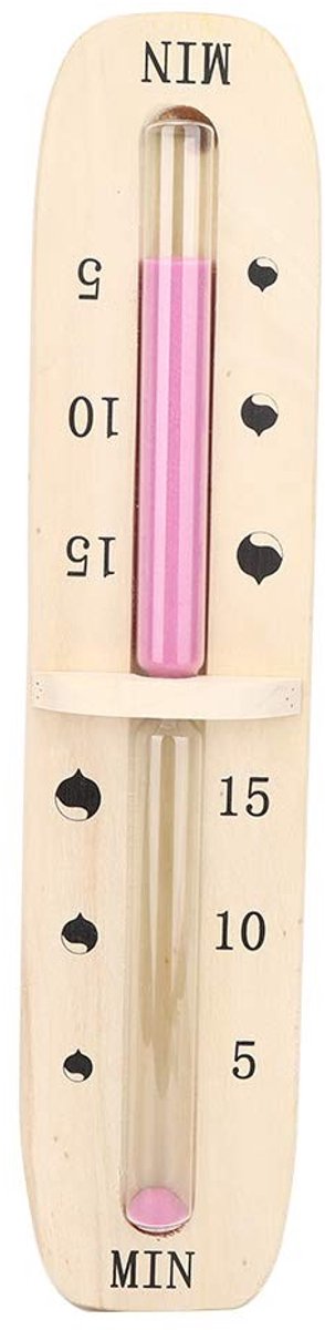 Dailygoods- Zandloper 15 Minuten Hittebestendig - Houten Zandloper - Sauna Timer - Zandklok - 33 x 7 cm - Hoogwaardige Materialen - Saunatimer