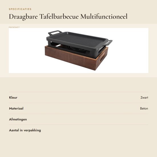 Dailygoods - Draagbare Tafelbarbecue - Multifunctioneel - Compact formaat - Koken binnen en buiten - Perfect voor picknicken en kamperen - Ideaal voor van Dailygoods — afbeelding 2