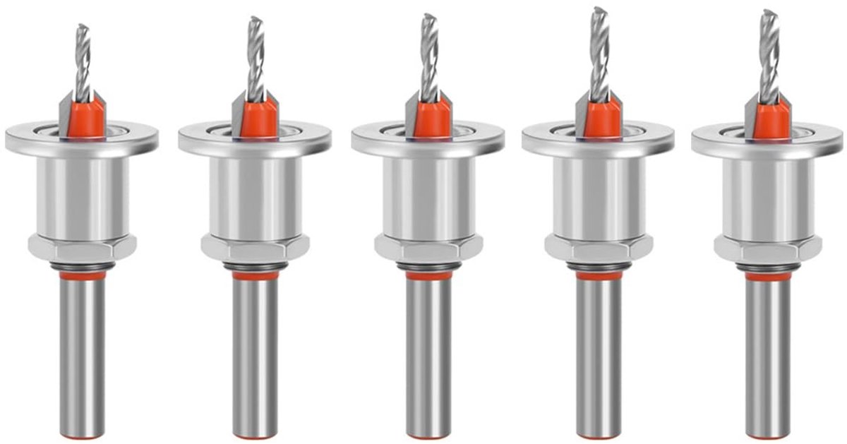Dailygoods- Verzinkboor Set 5-delig - Verstelbare Boordiepte 2,5-10,5 mm - Hoogwaardig Gelegeerd Staal - Precisie - Houtboren - Duurzame Prestaties - Boorset