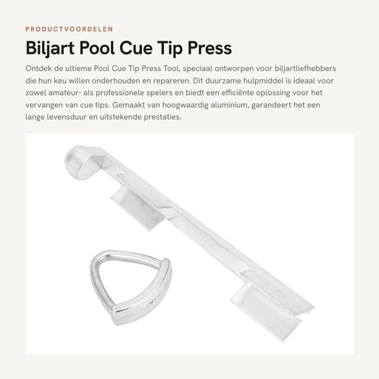 aladdien - Biljart Pool Cue Tip Press Tool - Duurzaam Aluminium - Voor Snooker en Pool - Keu-Klemmen - Biljartkeu-Reparatie Tool - Geschikt voor 10-... van Aladdien — afbeelding 4