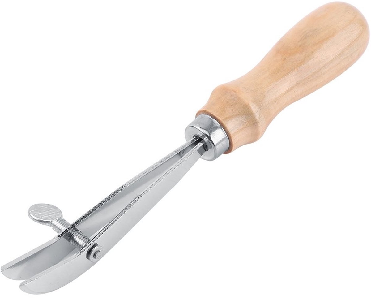 Dailygoods- Scheukenverwijderaar Hoogwaardig Staal - Verstelbaar Handgereedschap - Hout Handvat - Ambachtelijk Gereedschap - Snijgereedschap - Totale Lengte 19 cm - Leerbewerking Gereedschap