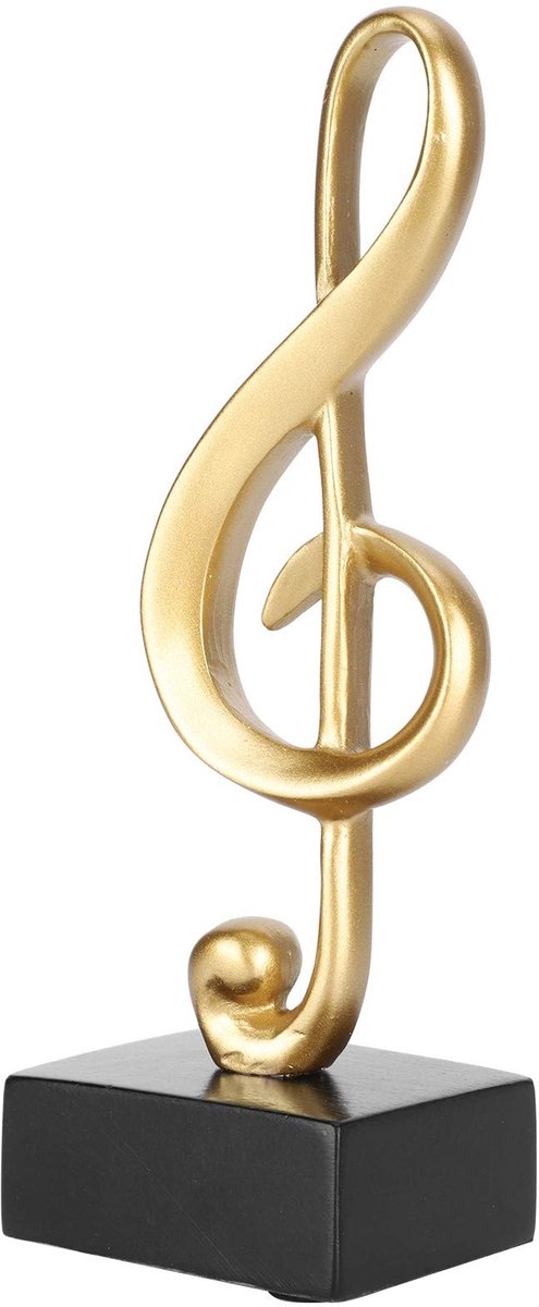 Dailygoods- Muzieknoot Beeldje - Decoratie Beeld - Sculptuur Ornament - Kunsthars - 5,8 x 4,9 x 17,3 cm - Luxe/Rijke Gouden Toon - Decoratiebeeld