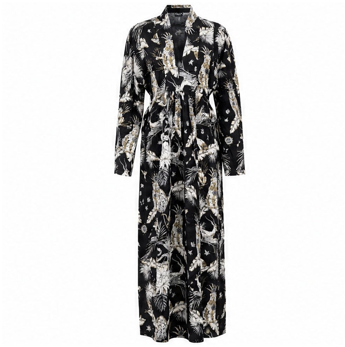HS Kaftan Jurk - Meerdere Prints - Zwart witte