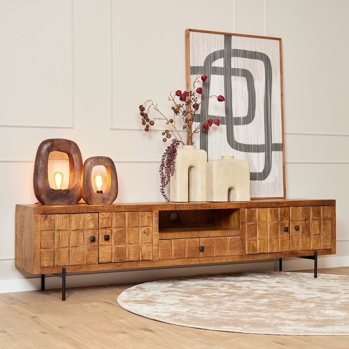 Starfurn Tv meubel Brandy - 220 cm - naturel