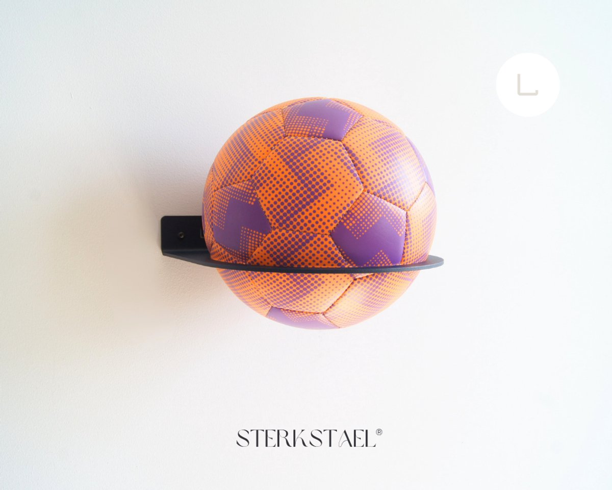 STERKSTAEL Balhouder Ball Midnight Blue - Industriële balhouder voor aan de muur - wandbevestiging - diameter ø 20 cm - kleur donkerblauw - poedercoating - voetbalhouder - baldrager - staal - 1 stuk