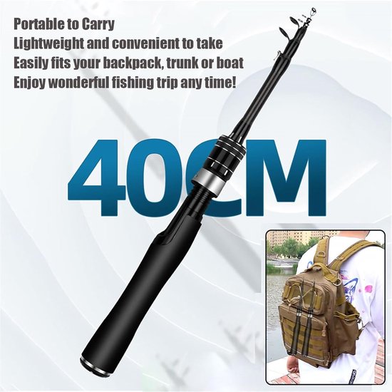 Fishing Rod Fishing Rod Carbon Fiber Telescopic Fishing Rod With Mill For Travel Saltwater Freshwater Telescopic Fishing Rod (1.8m Fishing Rod) — afbeelding 4
