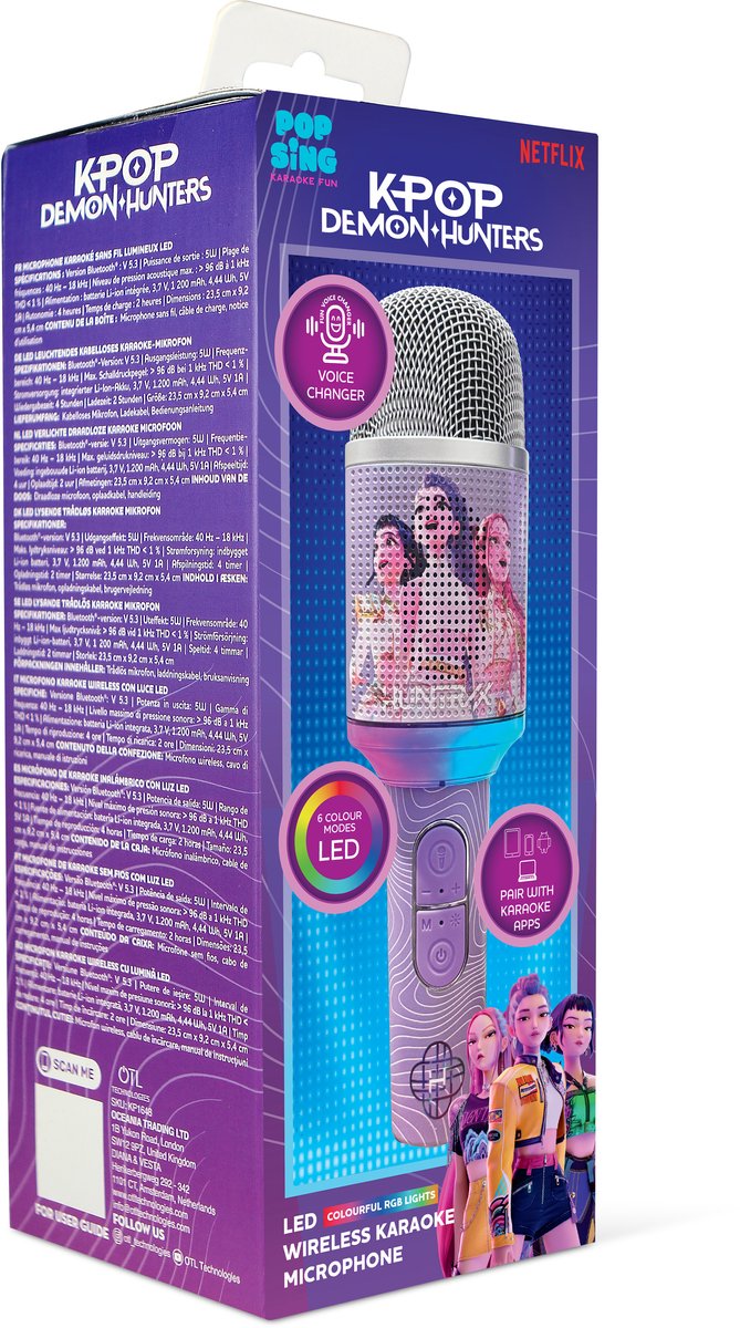 KPop Demon Hunters - Huntr/x - Finale - draadloze karaoke microfoon voor kinderen - LED lichteffect - speaker - stemvervorming — afbeelding 5