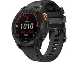 Strap-it Siliconen 'Race' bandje geschikt voor Garmin Fenix 9 (Pro) 51mm / Fenix 8 (Pro) 51mm / Garmin Fenix 7x (Pro - Sapphire Solar) / Fenix 6x (Pro - Sapphire) / Fenix 5x (Plus) / Fenix 3 / Epix Pro (Gen 2 - 51mm) / Enduro 1-2-3 - Zwart
