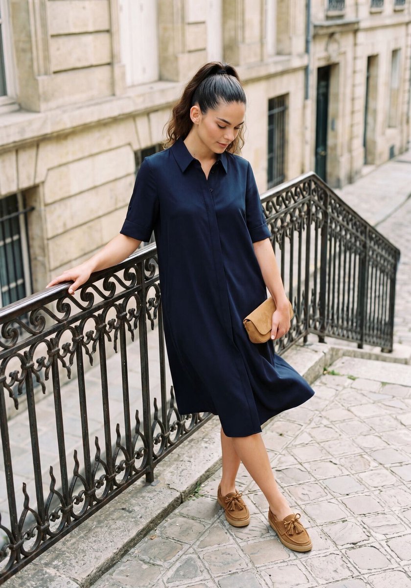 JAPAN TKY Veona Dames - Jurk - Donkerblauw - Maat M