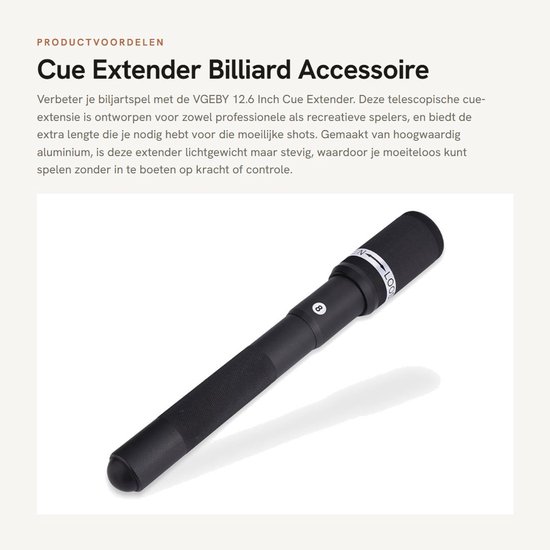 Dailygoods- Cue Extender 12.6 Inch - Billiard Houder - Aluminium Legering - Lichtgewicht - Schokbestendig - Verstelbaar - Biljartstok Verlenger van Dailygoods — afbeelding 5