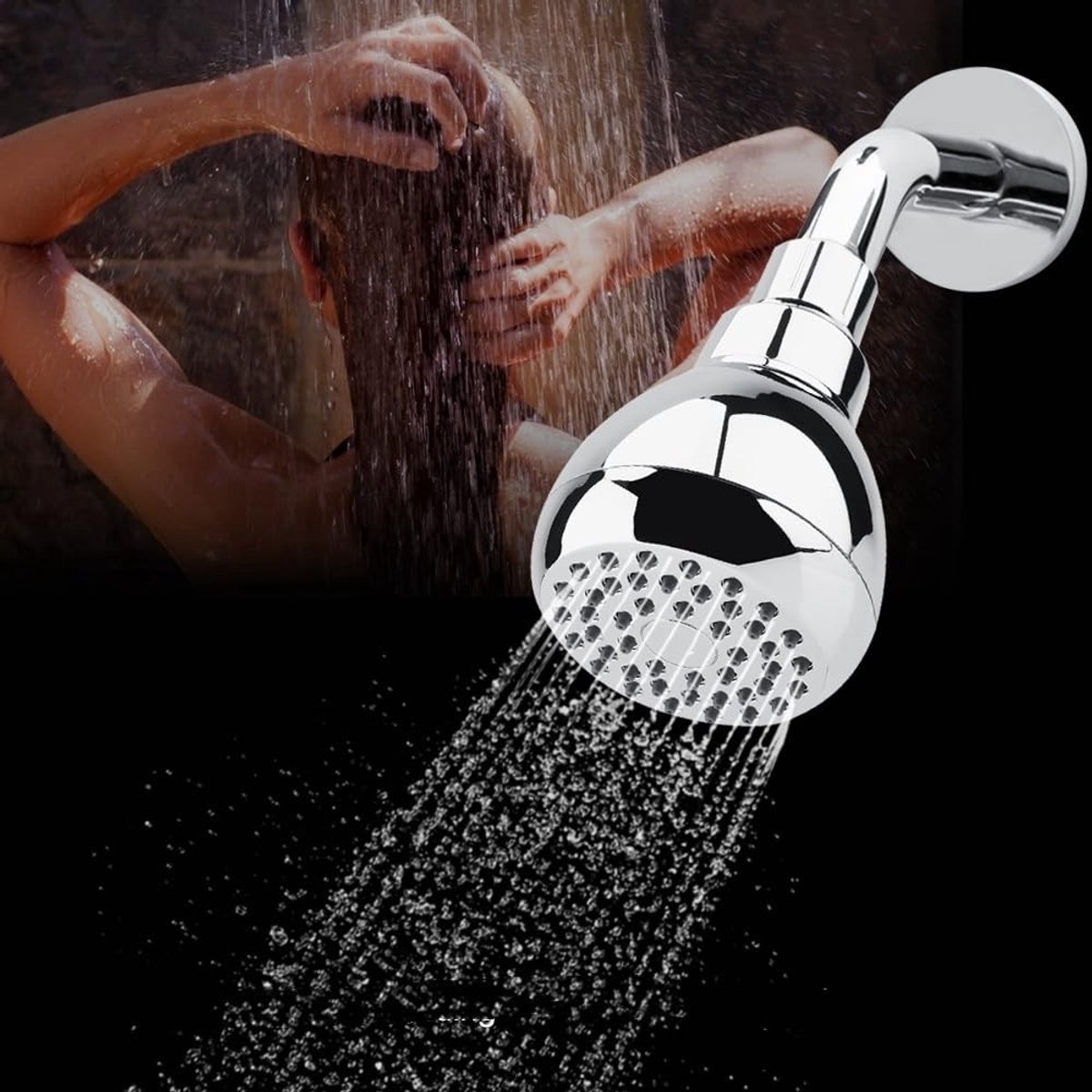 Dailygoods- Douchekop Hoge Druk - Waterbesparend - Robuuste Constructie - Eenvoudig te Installeren - ABS Kunststof - Messing Aansluitingen - Douchekoppen