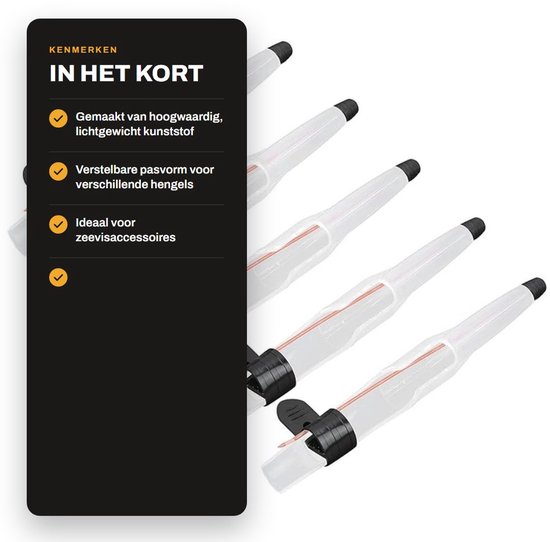 Dailygoods- Hengel Tip Cap Verstelbaar - 5PCS Hengel Tip Protector - Kunststof - Zeevisaccessoires - Lichtgewicht - Duurzaam - Hengeltipdop van Dailygoods — afbeelding 2