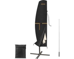 VANSHEIM Beschermhoes parasol, hoes, parasol, 3 m, zweefparasol, parasolafdekking, weerbestendig, met stang, parasolhoezen tot 300 cm, parasolhoes, waterdicht, 220 x 45/70/50 cm