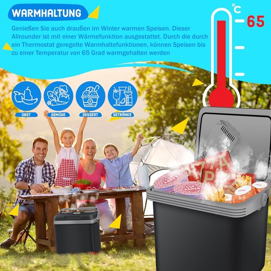 KESSER® 32 liter-koelbox, koelt en verwarmt, thermo-elektrische koelbox, 12 volt en 230 volt, mini-koelkast, voor auto en camping, energielabel A++ van KESSER — afbeelding 4