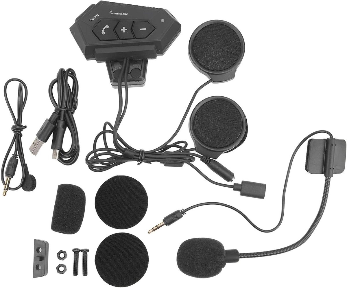 Motorcycle Helmet Bluetooth Headset,Bluetooth 5.0+EDR Motorcycle Helmet Headset IPX6 Waterproof 2000mah Battery Motorcycle Intercom Headphone