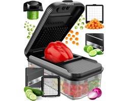 Fullstar Vegetable Chopper and Mandolin Slicer - Vegetable Slicer for Veggie Onion Salad Food Chopper and Dicer Manual - Kitchen Tools & Gadgets (2-in-1 Daily, Black)