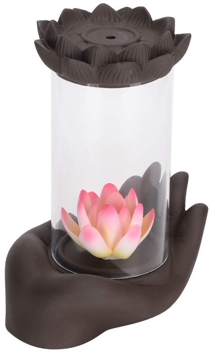 Dailygoods- Wierookhouder Boeddha - Wierookbrander - Wierookstokjes - Decoratie - Terugstromen - Glazen Design