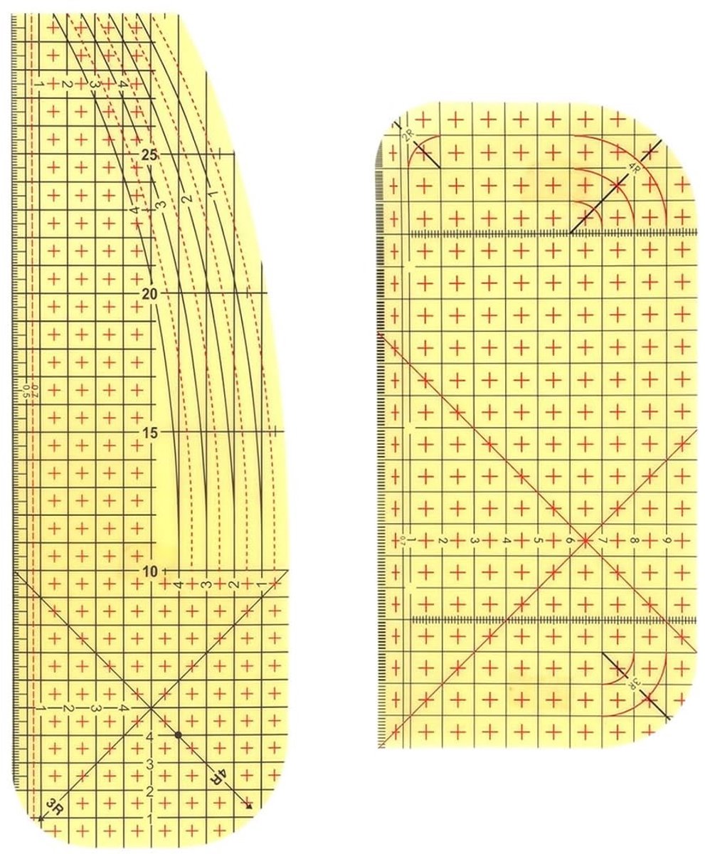Dailygoods- Strijkliniaal Hittebestendig - Hete Zoomliniaal - Gereedschap van IJzer - Voor Naaien/Knutselen - Groot/Klein - 2 Stuks