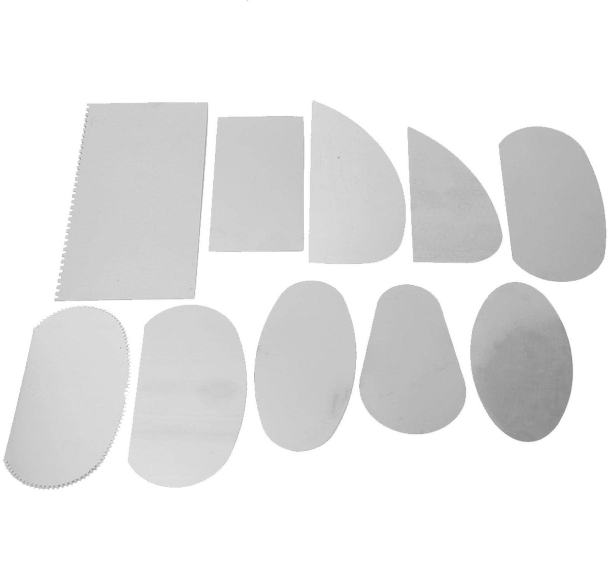 Dailygoods- Kleispatel Set van 10 - Roestvrij Staal - Sculptuur Gereedschap - Kleispatel/Schraper - Lichtgewicht - Compacte Maat - Voor Schaven en Vormen - Pottery Tool