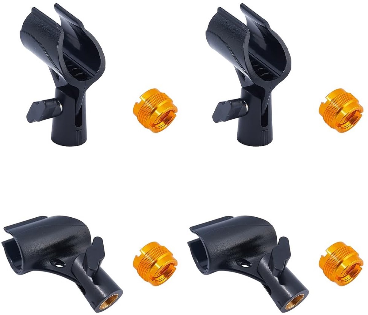 Dailygoods- Microfooncliphouder Verstelbaar Design - Universele Microfoonclips - 4 Stuks - Geschikt voor Live Streaming - Podcasting - Flexibel Ontwerp - Microfoonclip