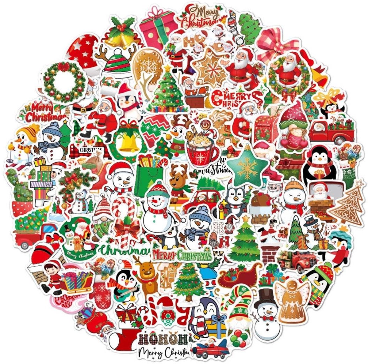 Dailygoods- Cartoonstickers 100 stuks - Waterdicht - Vinyl - Herbruikbaar - Voor volwassenen/kinderen - Duurzaam materiaal - Geen lijmresten - Stickers