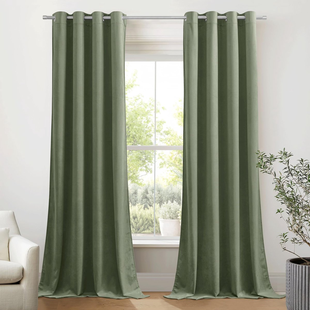 Dailygoods- Gordijnen Verduisterend 300 g/m2 - Fluwelen Gordijnen - Kant en Klaar 2 Stuks - 132x220cm - Lichtwerend - Zacht aanvoelend - Verduisteringsgordijnen
