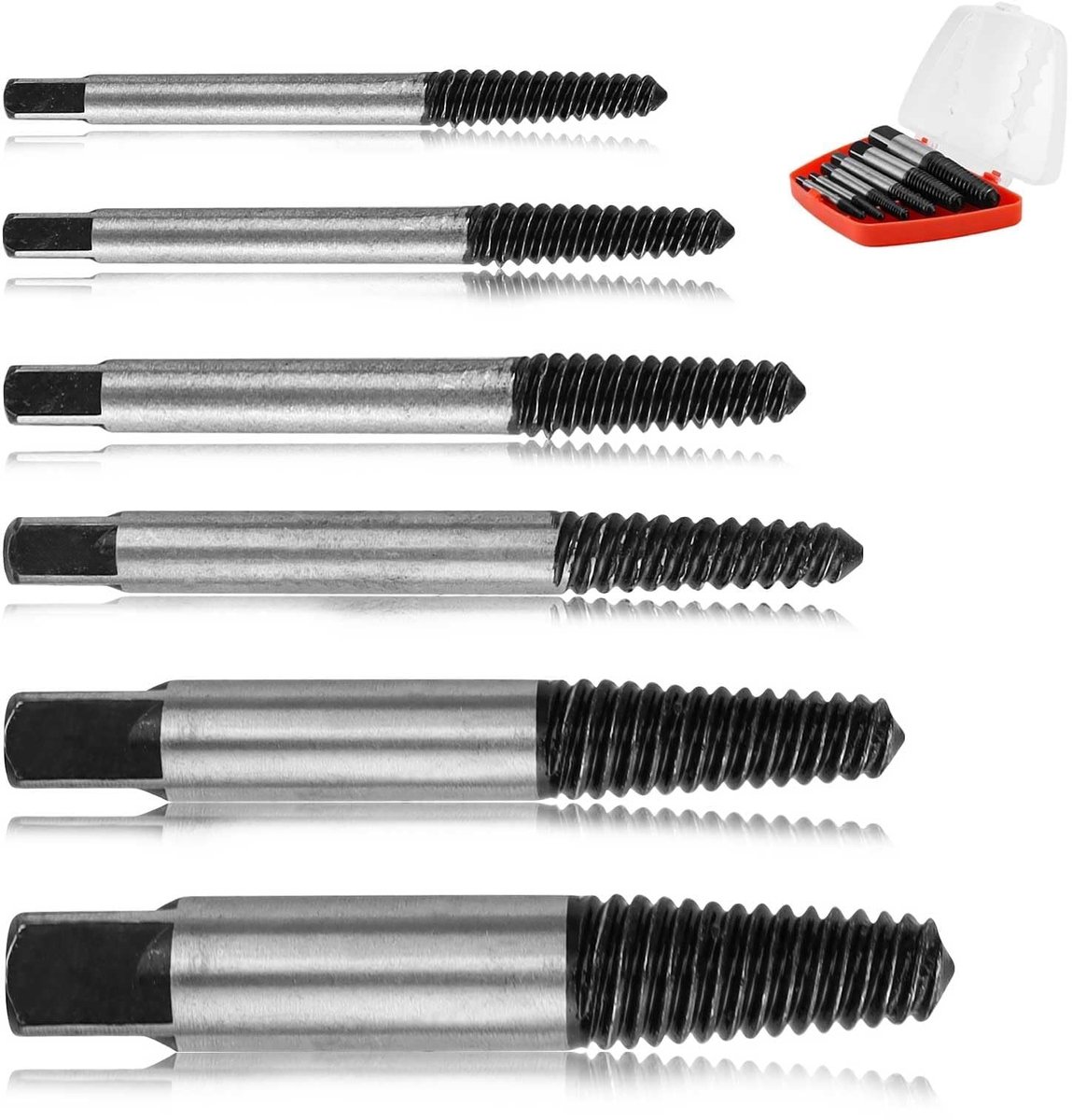 Dailygoods- Schroevenverwijderset Professioneel - Linkse Uitdraaierset - Schroefoplosser - 6 Stuks - M3-M25 - Antislip Ontwerp - Schroefverwijderaar