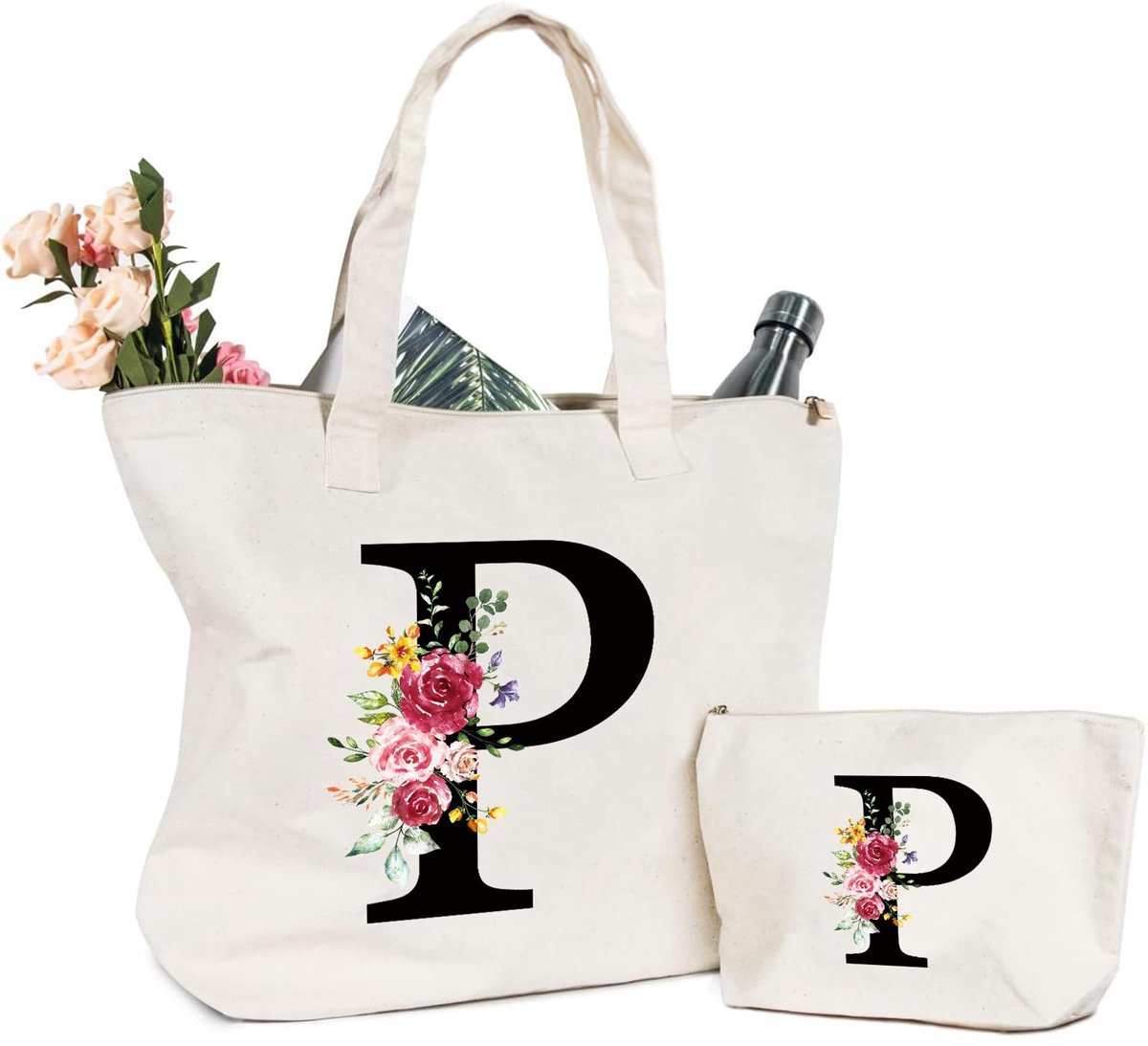 Dailygoods- Makeup Bag Grote Capaciteit - Canvas Tas - Cosmetica Opbergzak - Handtas Dames - Cadeau Idee Voor Vrouwen - Inclusief Opbergzak