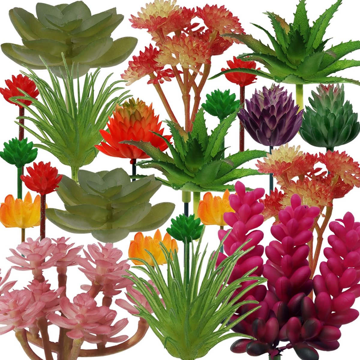 Dailygoods- Kunstmatige Vetplanten 22 Stuks - Mini Nepvetplanten - Doe-het-zelf Knutselen 