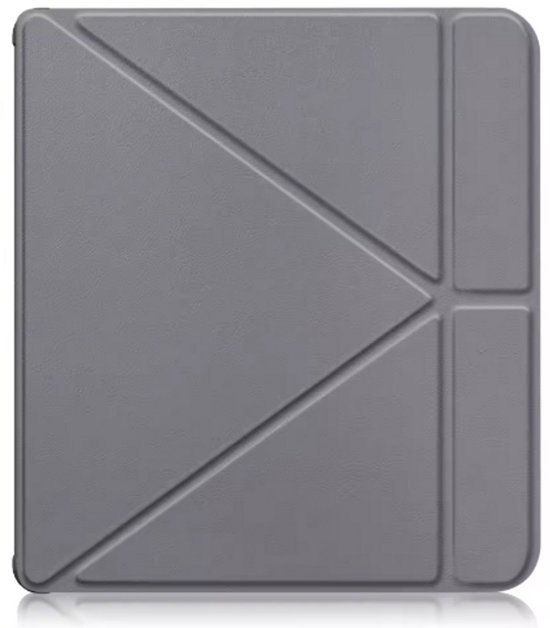 Hoes geschikt voor Kobo Libra Colour - E-reader hoesje - Bookcase cover - Beschermhoes - Trifold - Tablet case - Grijs - Jonyx — afbeelding 5