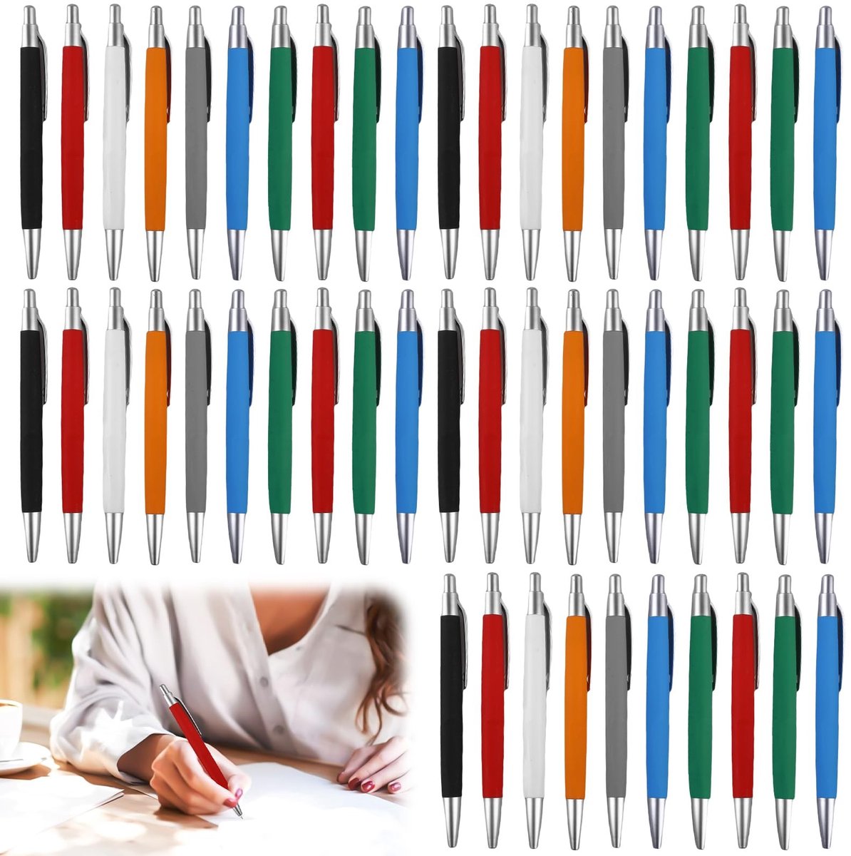 Dailygoods- Balpen 50 stuks - Ergonomisch - Antislip - Kleurvol - Kunststof - Ideaal voor kantoor en huishouden - Schrijfgerei
