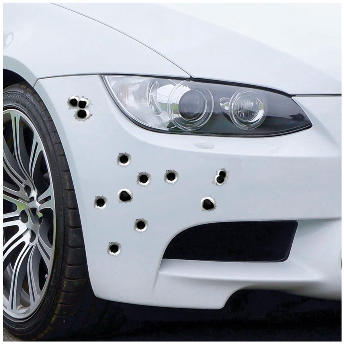 Dailygoods- Bullet Hole Sticker 3D Effect - Auto Sticker voor Auto Decoratie - Verwijderbare Waterdichte Sticker - Grootte 21x30cm - Zelfklevend Materiaal - Zwart - Autosticker