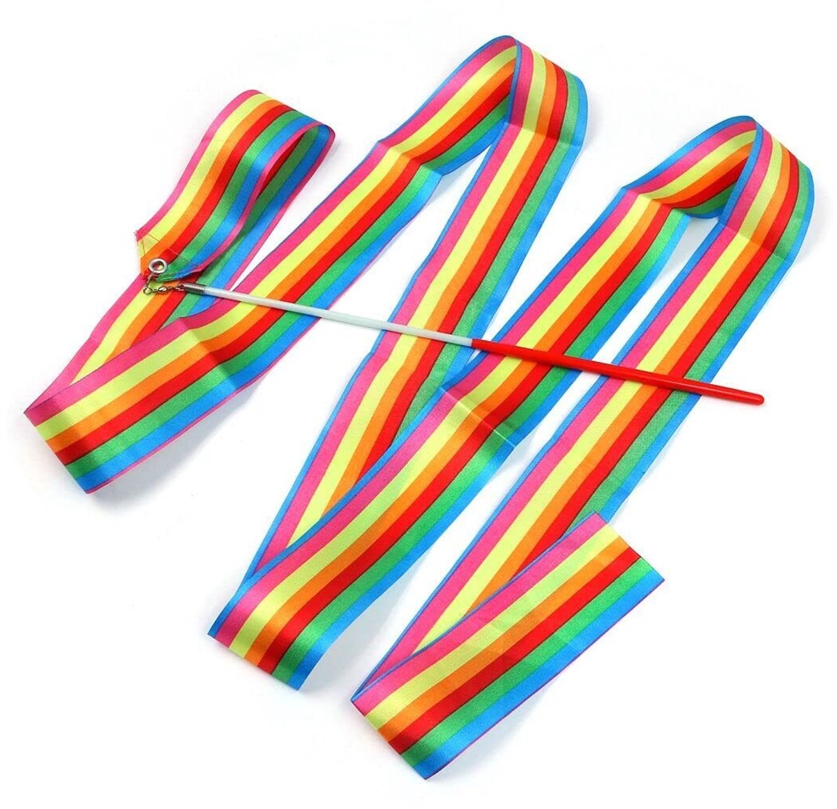 Dailygoods- Lintwimpels 5-delig - 78,7 inch Ritmische Linten - Dansstreamers - Kunstgymnastiek - Twirling Stang - Opvallende Kleuren - Gymnastieklinten
