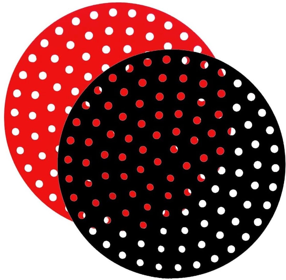 Dailygoods- Siliconen Bakmat - 2 Stuks - Ronde Herbruikbare Matten - Anti-aanbaklaag - Hittebestendig tot 430 °C - Geperforeerd Design - Airfryer Mat
